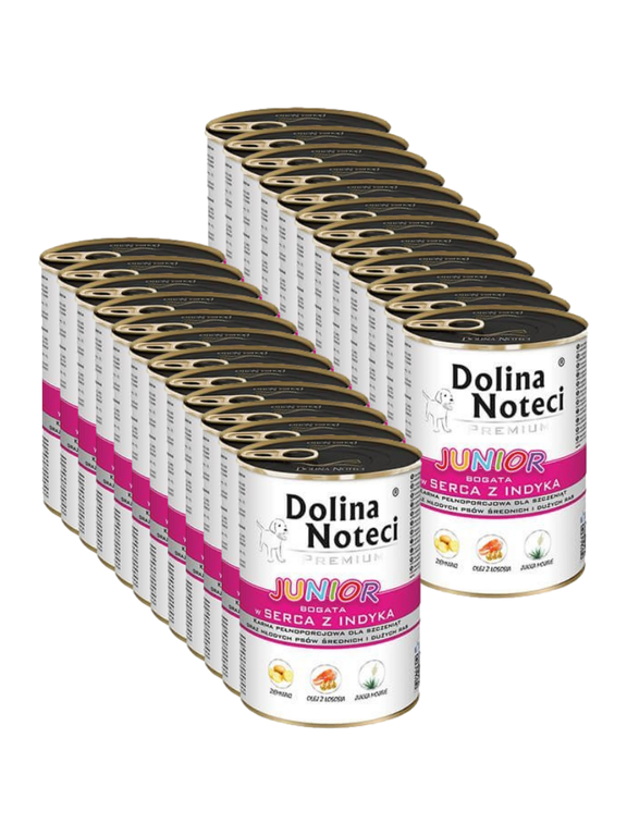 DOLINA NOTECI PREMIUM Junior bogata w serca indyka 24x400g