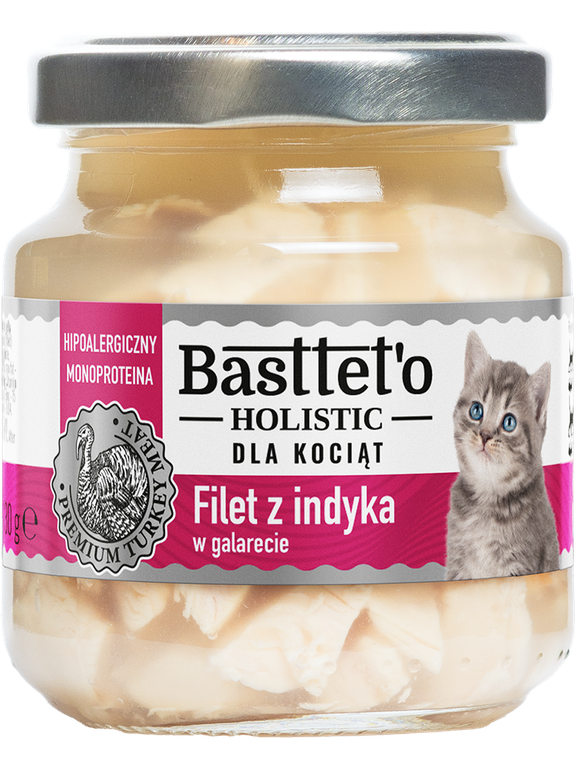 Basttet'o Holistic filet z indyka w galarecie dla kociąt 130g