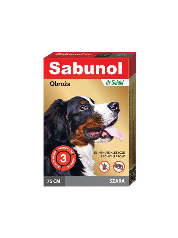 Sabunol szara obroża przeciw pchłom i kleszczom dla psa 75 cm