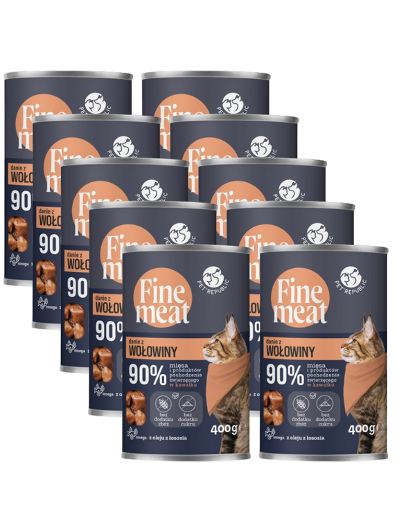 PetRepublic Fine Meat danie z wołowiny 10x400g dla kota