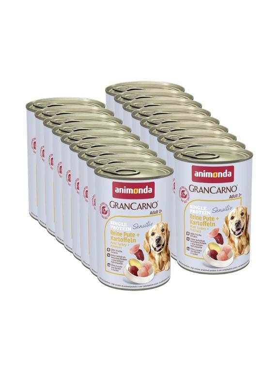 ANIMONDA GranCarno Sensitiv  Adult Dog smak: Indyk + ziemniaki 18x400g