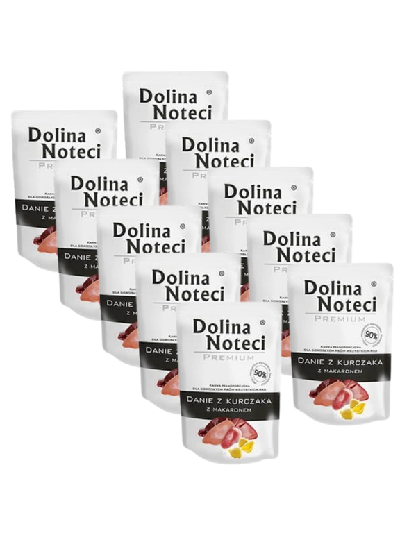 DOLINA NOTECI Danie z kurczaka z makaronem 10x100g-karma mokra dla psa