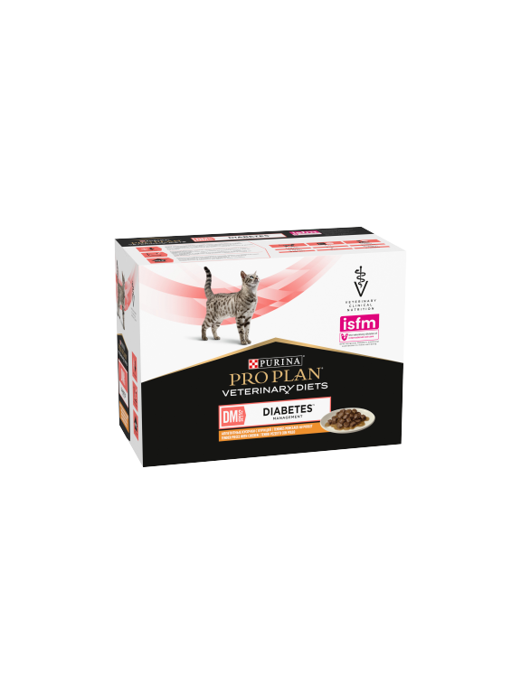 PRO PLAN Veterinary Diets DM St/Ox Diabetes Management Karma dla kotów 10x85g