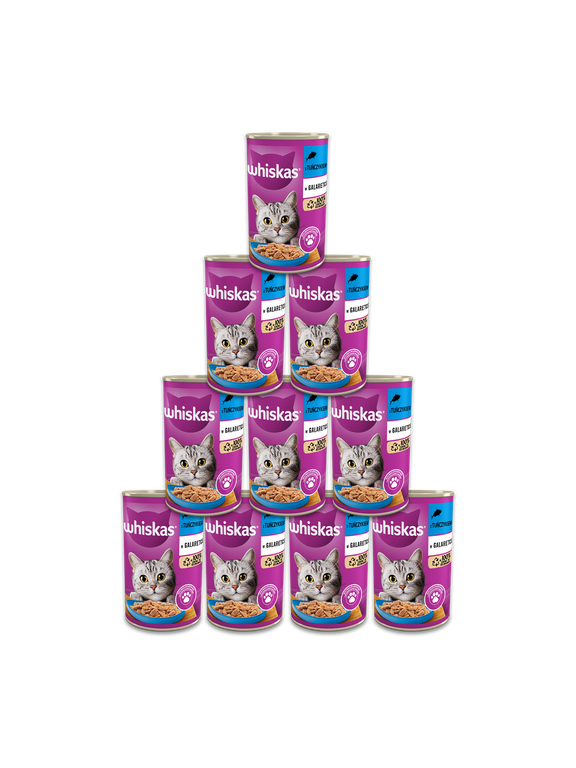WHISKAS Adult puszka 12 x 400g - mokra karma dla kotów z tuńczykiem w galaretce