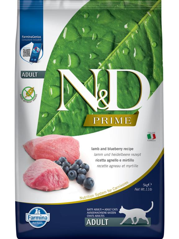 Farmina N&D Prime feline LAMB & BLUEBERRY ADULT 5kg