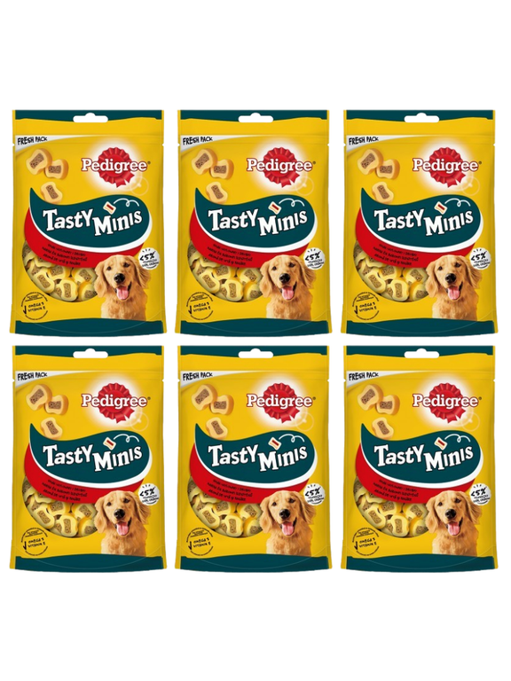 PEDIGREE Tasty Minis 6x155g - przysmak dla dorosłych psów, o smaku wołowiny i drobiu