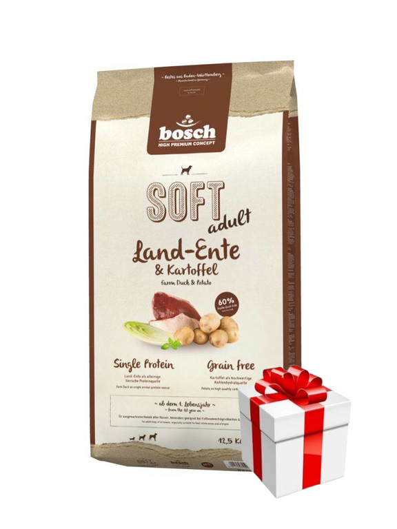 Bosch Soft Adult Kaczka & ziemniaki 12,5kg + Niespodzianka dla psa GRATIS