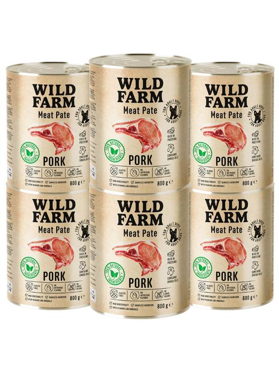 WILD FARM Pate Pork 6x800g bezglutenowa karma dla psa