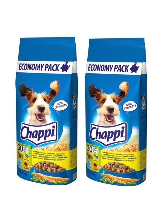 CHAPPI 2x13,5kg - sucha karma dla psów z drobiem i warzywami