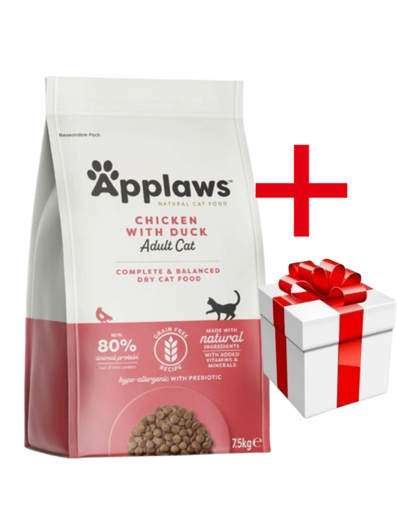 Applaws Adult Chicken with Extra Duck Sucha Karma dla kota 7,5kg + niespodzianka dla kota GRATIS!