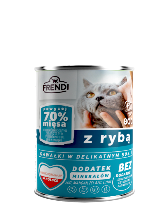 Frendi kawałki w delikatnym sosie z rybą 800g dla kota