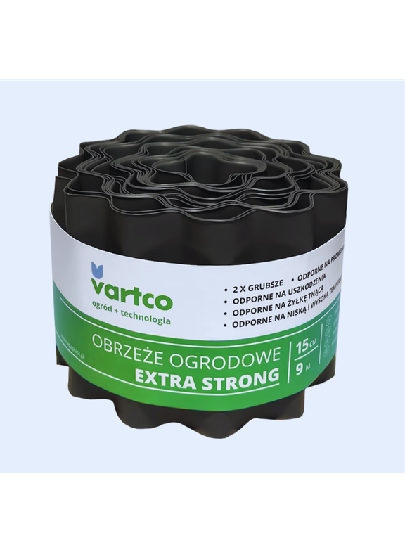 Obrzeże ogrodowe faliste EXTRA STRONG szare 15cm 9mb