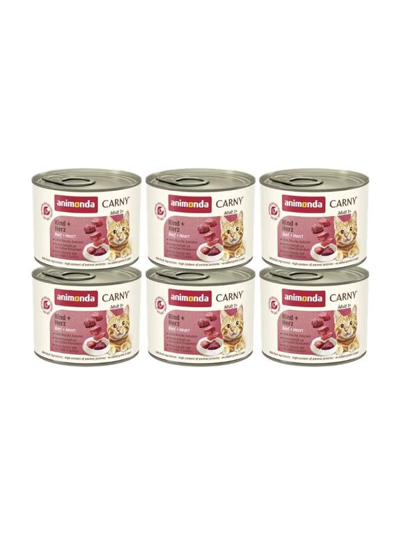 ANIMONDA Cat Carny Adult smak: wołowina i serca 6 x 200g