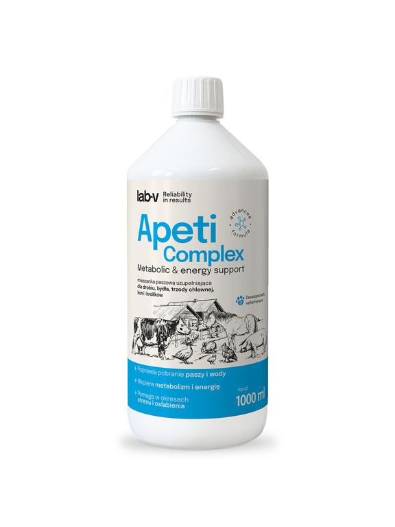 Lab-v Apeti Complex – wsparcie metabolizmu, energii i pobrania paszy dla drobiu, bydła, świń, koni i królików 1000 ml