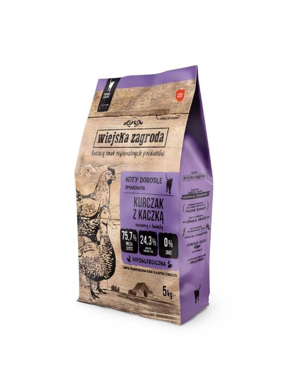 Wiejska Zagroda Kurczak z kaczką dla kota 5kg