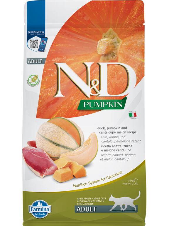 Farmina N&D Pumpkin feline DUCK, PUMPKIN AND CANTALOUPE MELON RECIPE ADULT 1,5kg