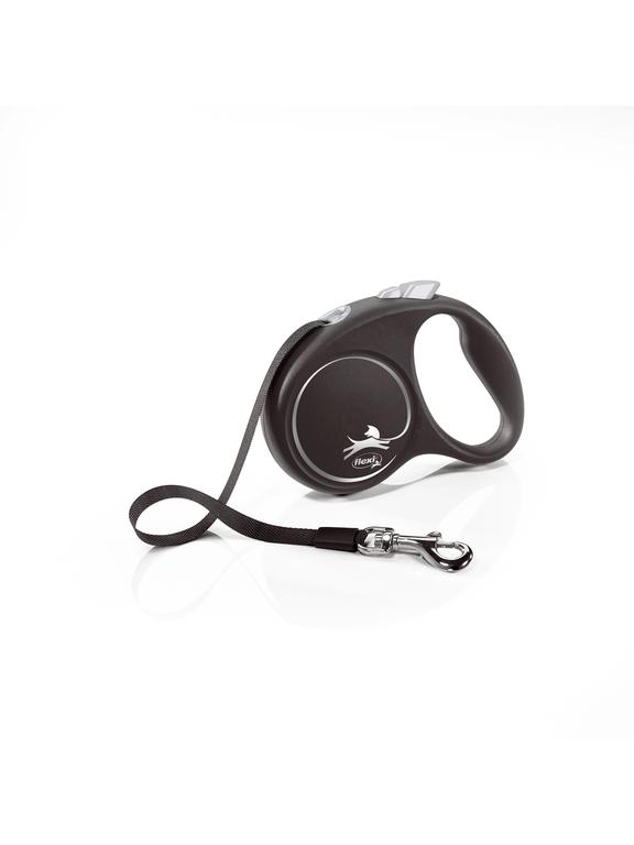 FLEXI Smycz oryginalna Black Design czarna M - 5m do 25kg - taśma