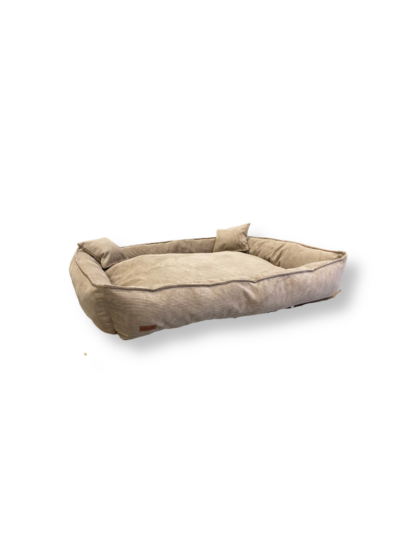 DogStuffs Legowisko sztruksowe dla psa Brązowy Luksus 110x90