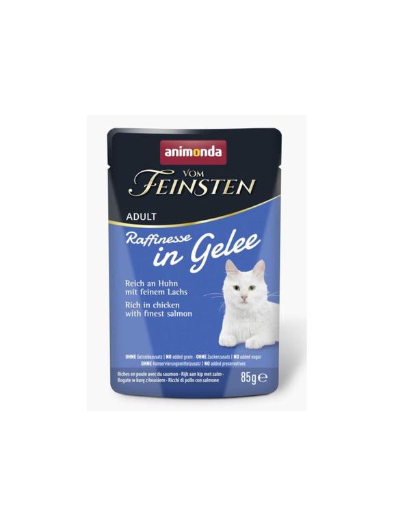 ANIMONDA Vom Feinsten Raffinesse kurczak z łososiem w galarecie 85g