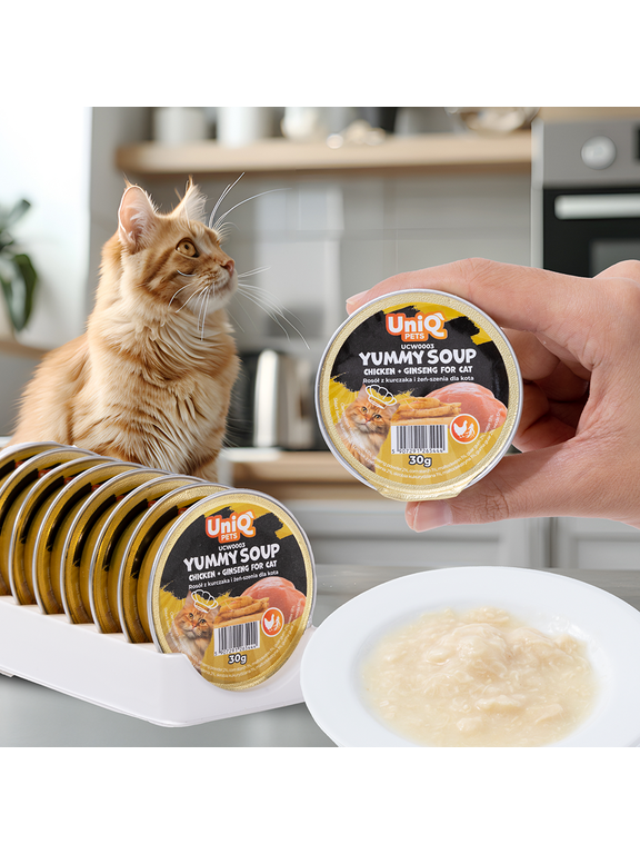 UNIQ PETS KARMA MOKRA DLA KOTA ROYAL CHICKEN rosół z kurczaka i żeń szenia 30 g x 8 szt
