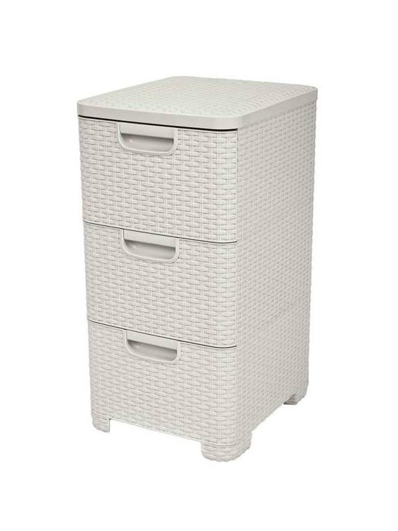 Curver Regał z szufladami 3x14L STYLE kremowy