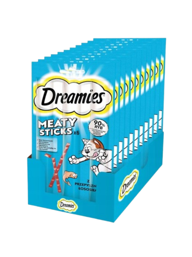 DREAMIES 14x30g – karma uzupełniająca dla dorosłych kotów, z wybornym łososiem