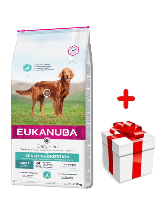 EUKANUBA Daily Care Adult Sensitive Digestion 12kg + niespodzianka dla psa GRATIS!