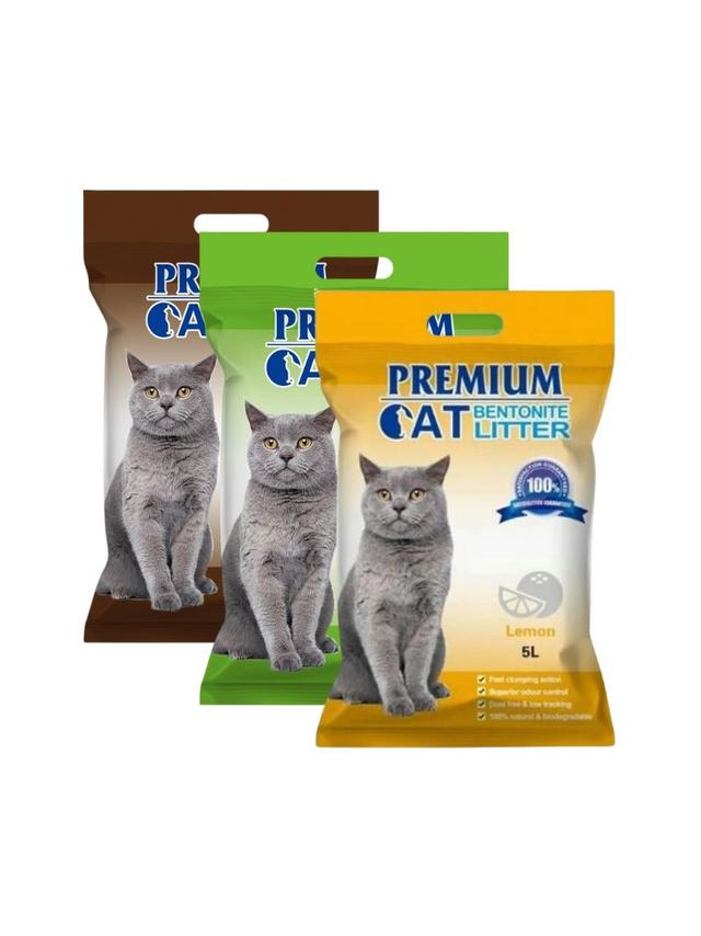 Premium Cat Żwirek Bentonitowy Zbrylający - Mix 3x5L