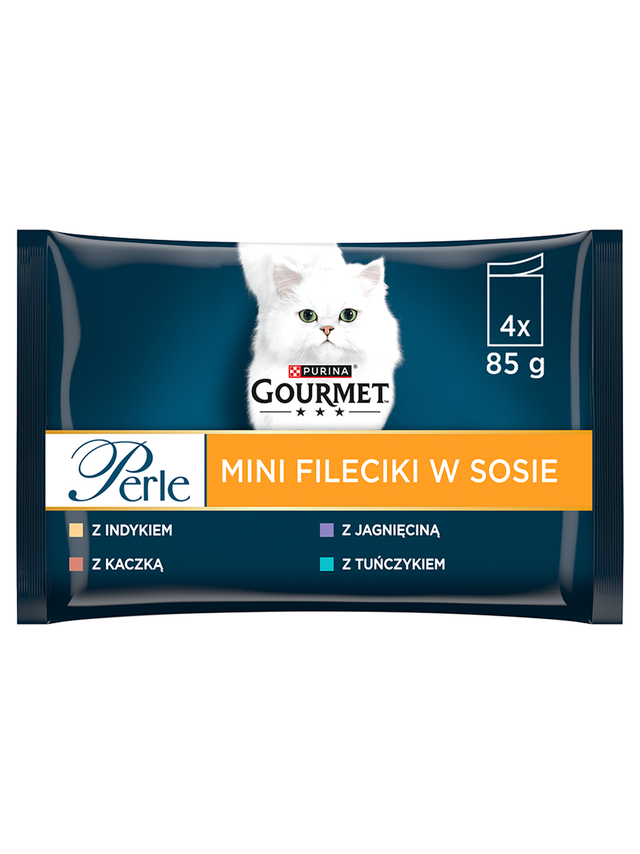 GOURMET Perle karma dla dorosłych kotów Mini Fileciki w sosie 4x85g