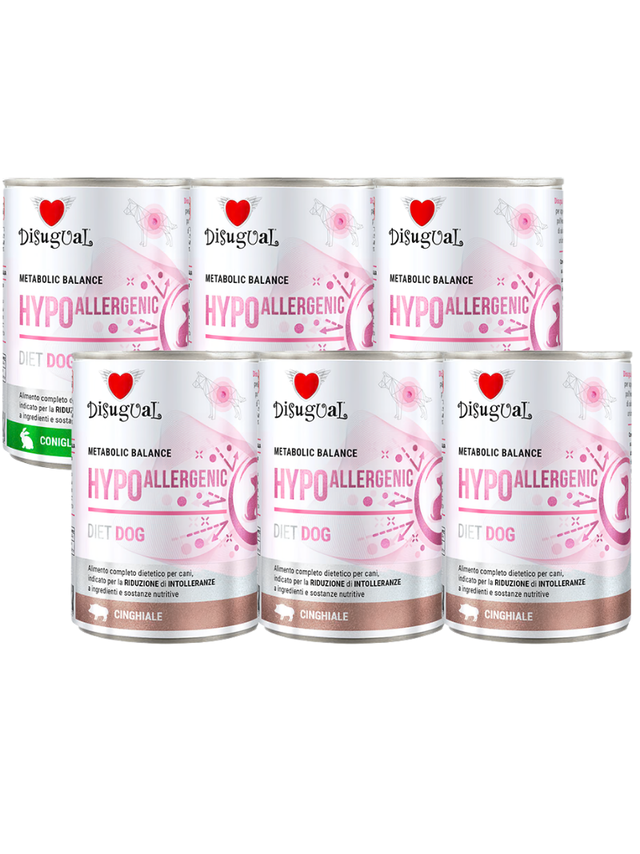 Disugual Karma mokra dla psa Weterynaryjna HYPOALLERGENIC Dzik/Królik (dorosły) 6x400g