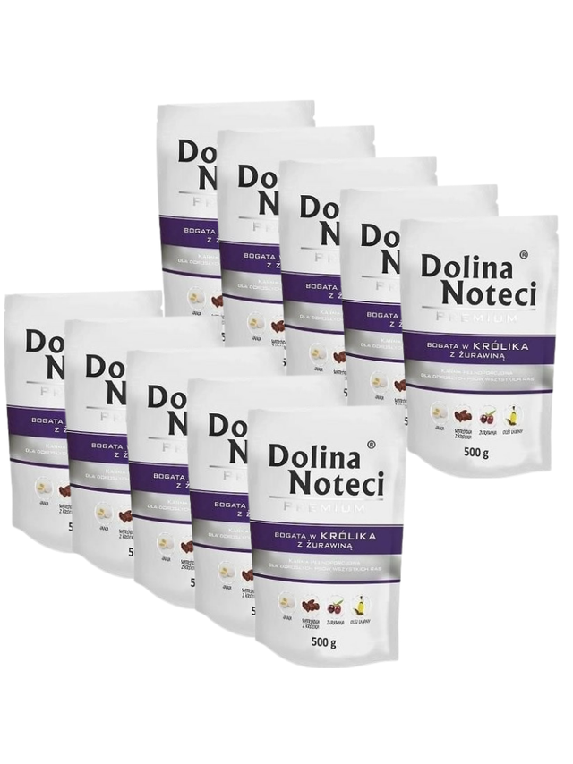 Dolina Noteci Premium Królik z żurawiną 10x500g