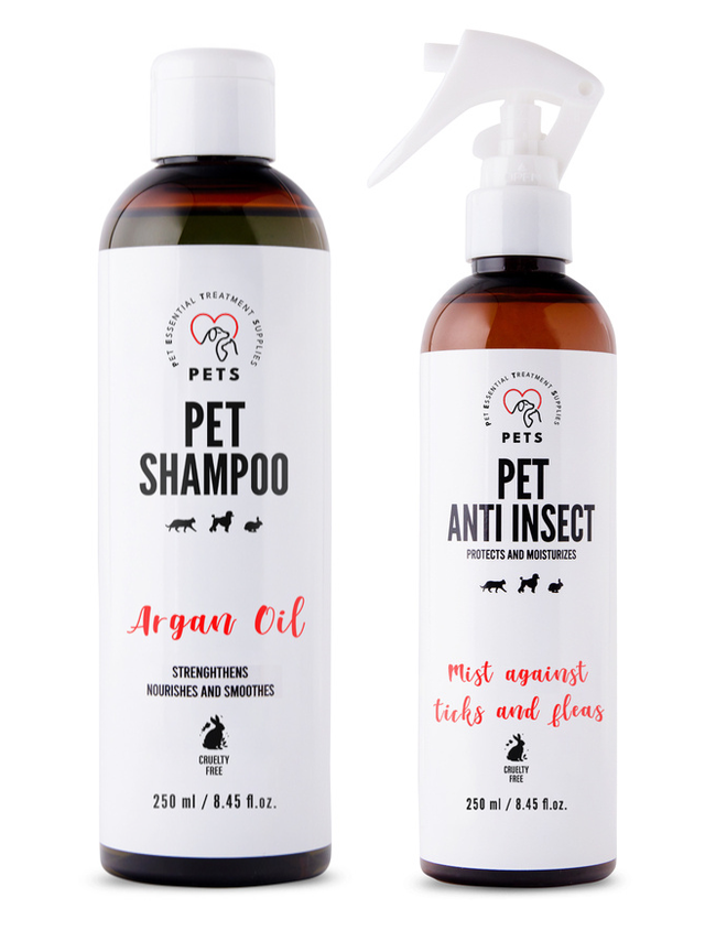 PET Shampoo Argan Oil_Szampon Arganowy 250ml Hypoallergenic + PETS ANTI INSECT - skuteczna ochrona przeciw kleszczom, pchłom oraz innym owadom 250ml