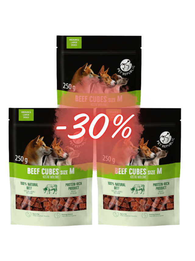 PetRepublic przysmak kostki wołowe dla psa 3x250g M