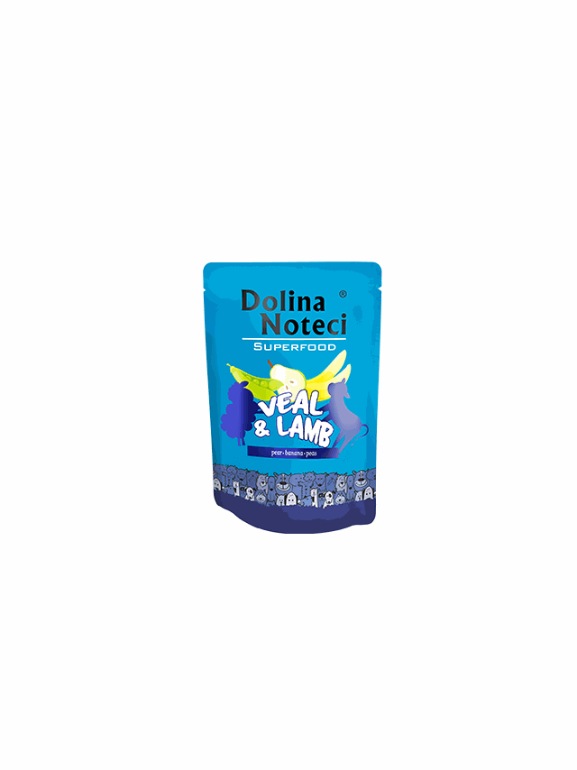 DOLINA NOTECI SUPERFOOD cielęcina i jagnięcina 300g-karma mokra dla psa