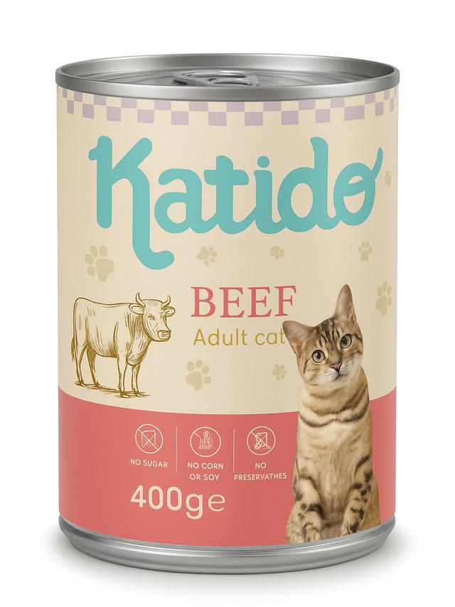 Katido Mokra karma dla kotów z Wołowiną 400g