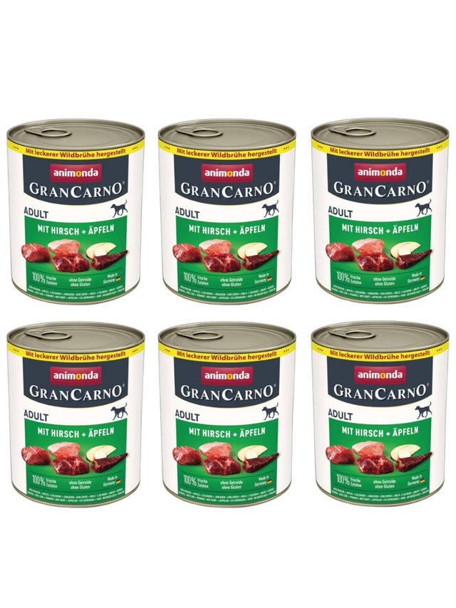 ANIMONDA GranCarno Adult Dog smak: Jeleń + jabłko 6x800g