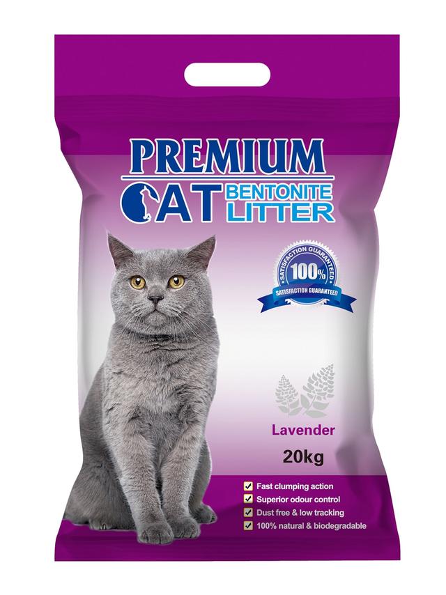 Premium Cat Żwirek Bentonitowy Zbrylający - Lawendowy dla kota 20kg