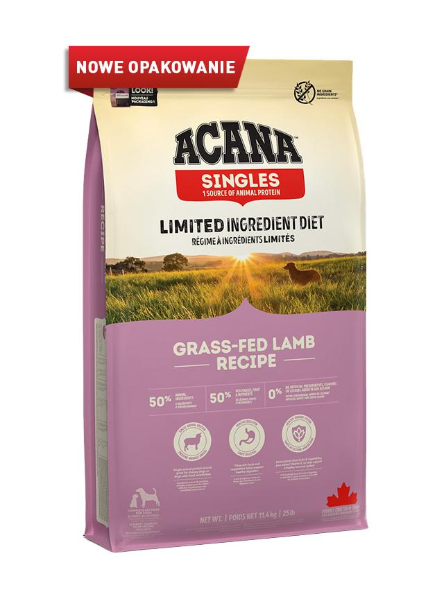 ACANA SINGLES Grass-Fed Lamb 11,4kg / Opakowanie uszkodzone (7856,8081,8185,9390) !!!