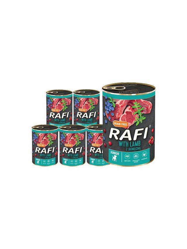 DOLINA NOTECI Rafi junior z jagnięciną, żurawiną i borówką-puszka 6x400g