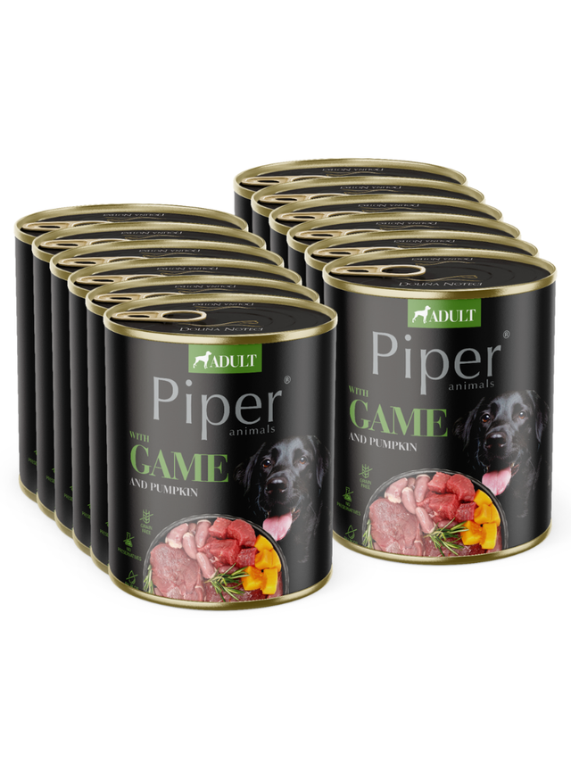 DOLINA NOTECI Piper dla psa z dziczyzną i dynią 12x800g