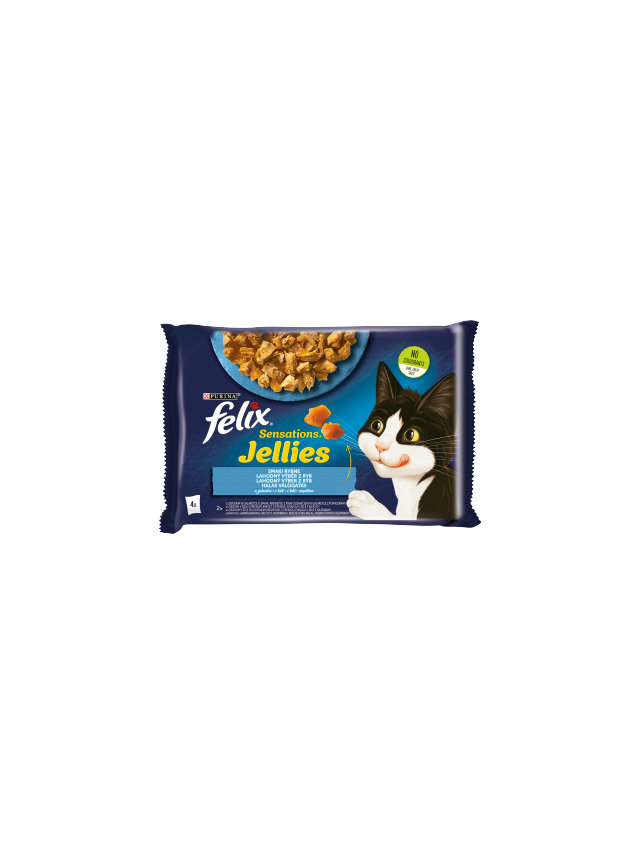 FELIX Sensations Jellies Karma dla kotów smaki rybne w galaretce 4x85g