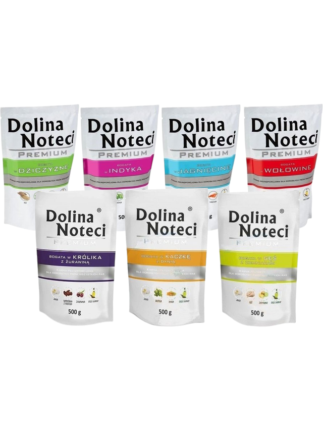 Dolina Noteci PREMIUM mix smaków bez ryb i kurczaka 12x500g