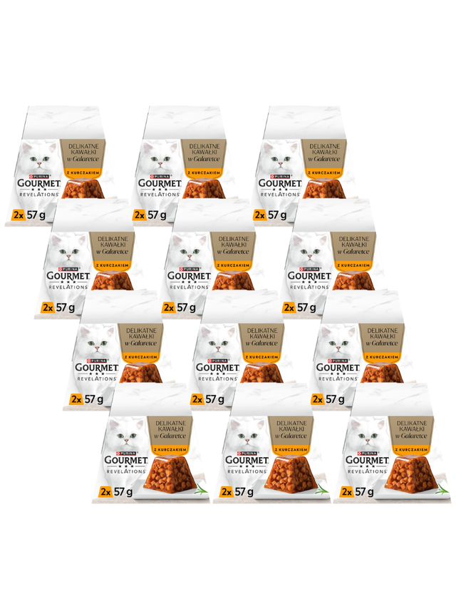 GOURMET Revelations Delikatne Kawałki w Galaretce z Kurczakiem 12x(2x57g)