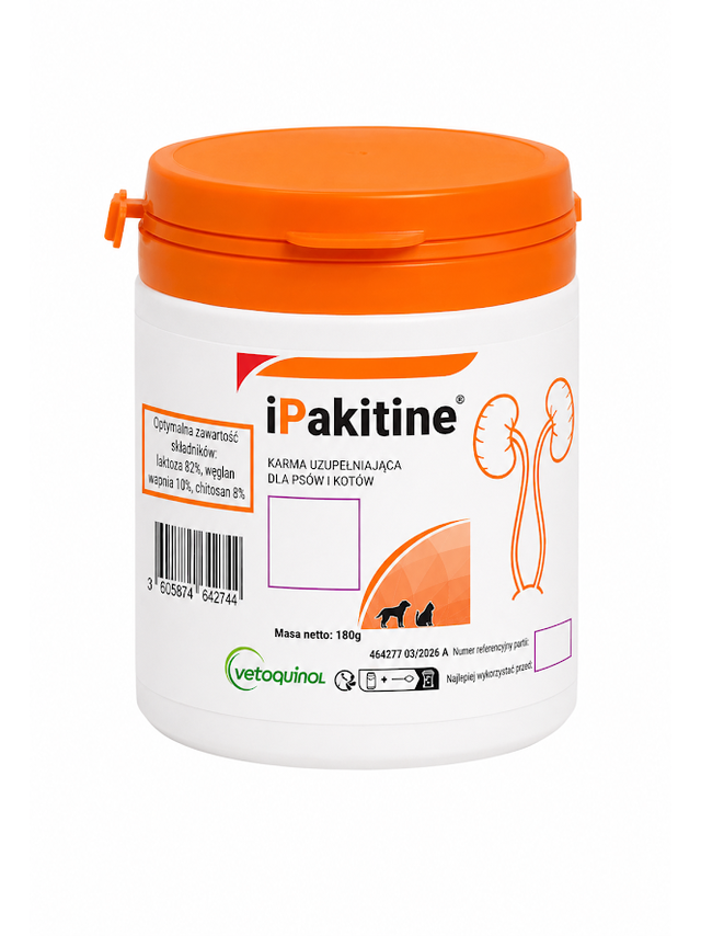 VETOQUINOL Ipakitine 180g Dla Kotów I Psów Dla Poprawy Funkcjonowania Nerek