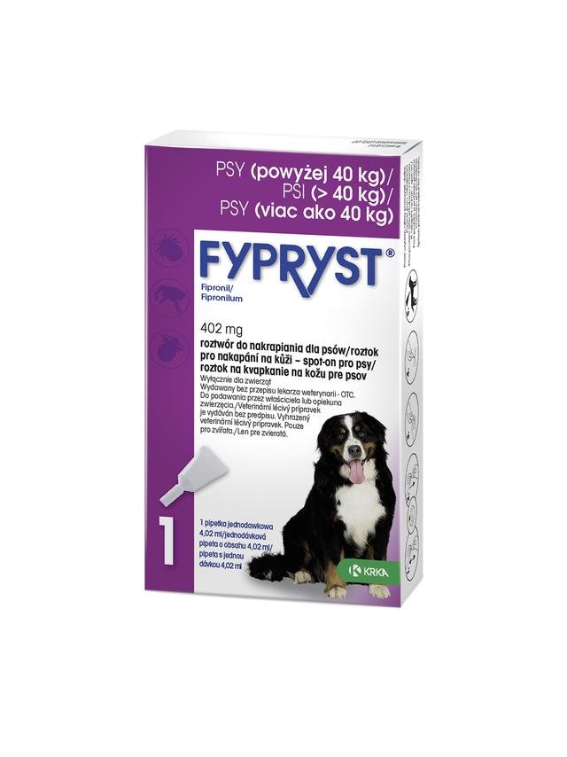 KRKA Fypryst Spot On 402 mg/4,02 ml dla Psów 40 - 60 kg 1Pipeta