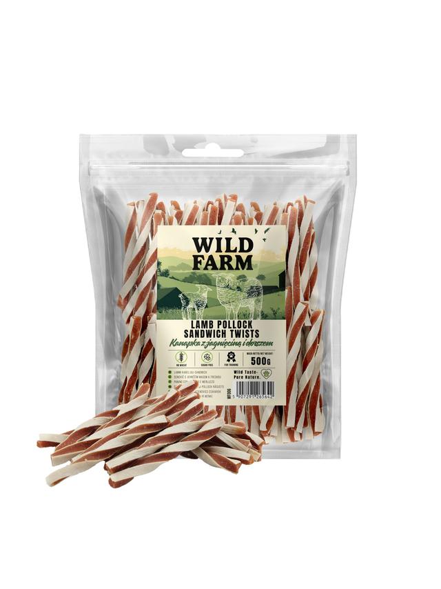 WILD FARM Kanapka z jagnięciną i dorszem 500g przysmak dla psa