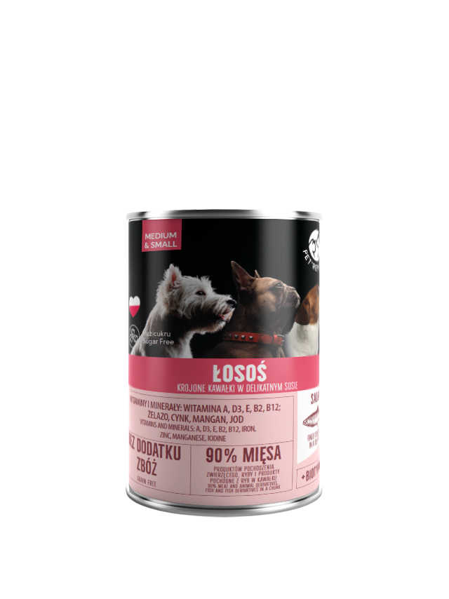 PetRepublic kawałki w sosie z łososiem 400g dla psa