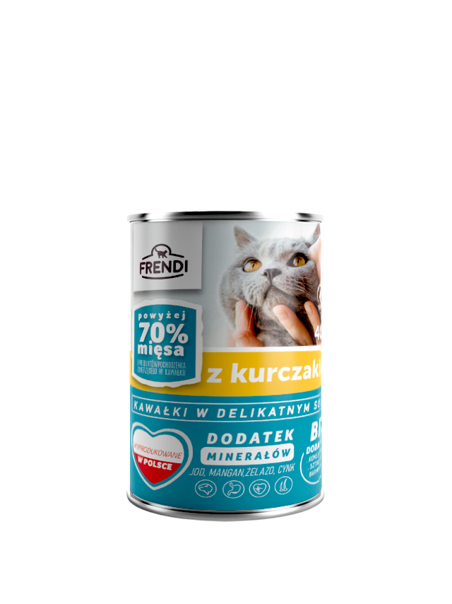 Frendi kawałki w delikatnym sosie z kurczakiem 400g dla kota