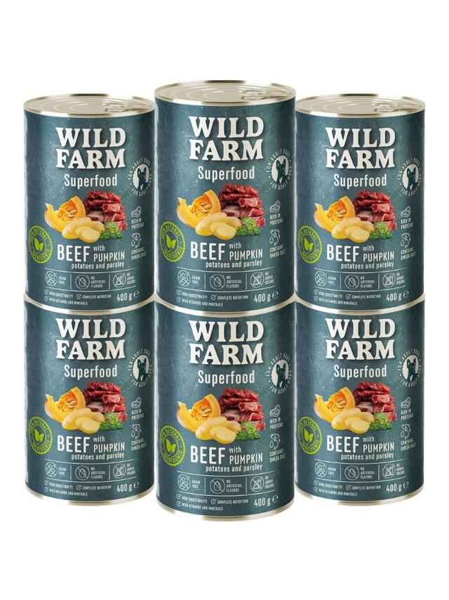 WILD FARM Superfood Beef 6x400g bezzbożowa karma dla psa
