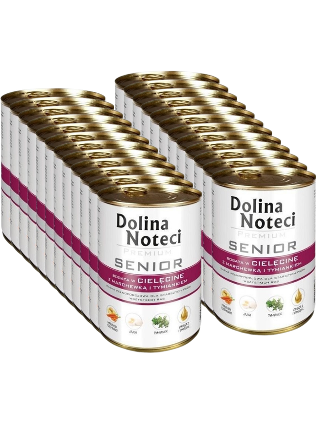 Dolina Noteci PREMIUM Senior bogata w cielecinę, marchew i tymianek 24x400g